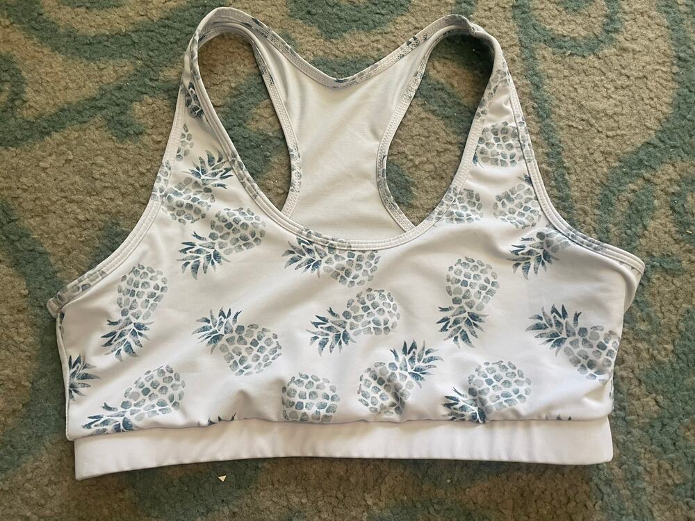 Shein Sports Athletic Workout Bra Pineapple Women's L
